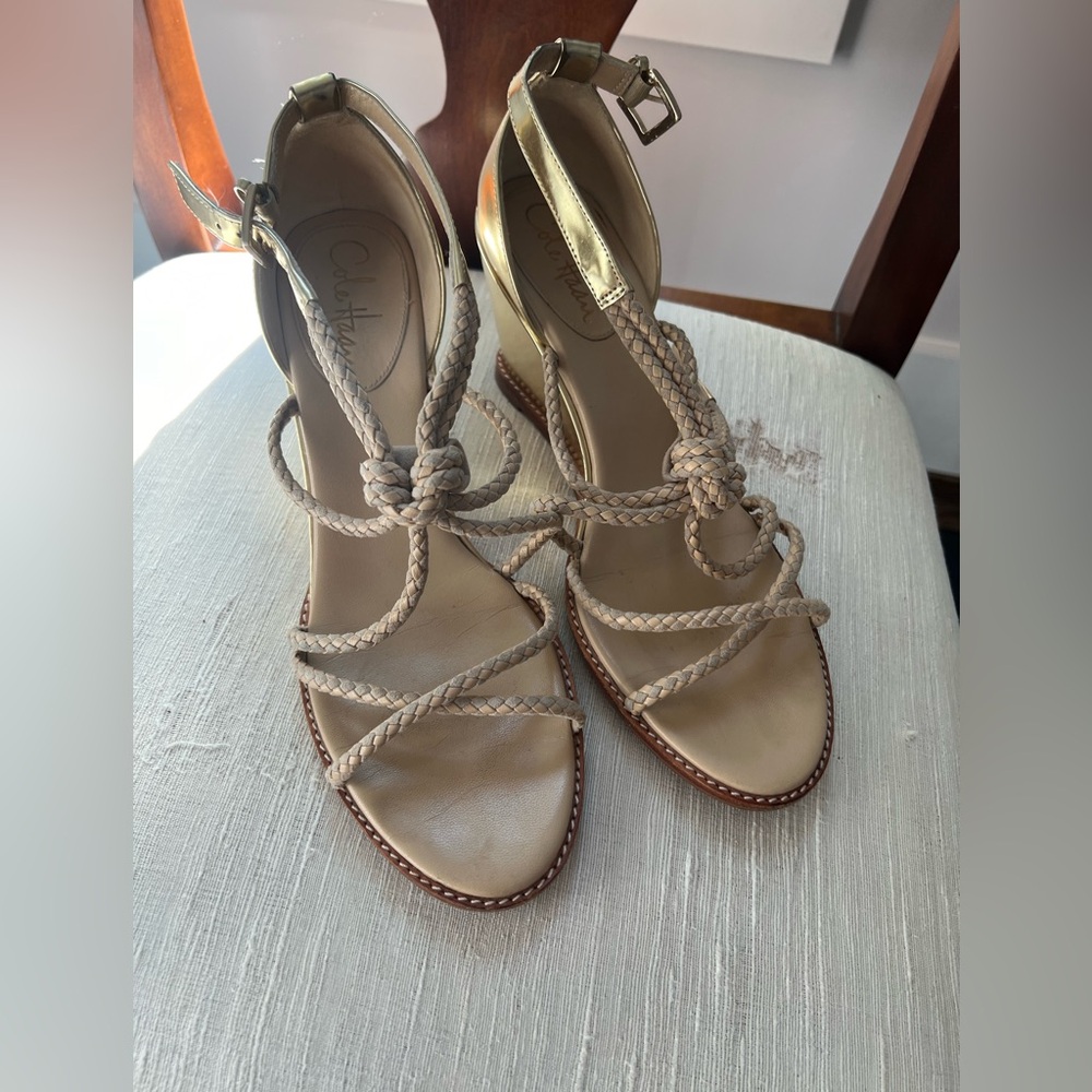 Cole Haan Braided Gold Wedge